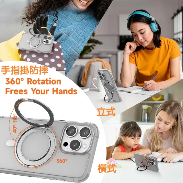 【ACE CASE】18 Pro / 18 Pro Max 360度磁吸指環支架手機殼 /保護殼/保護套