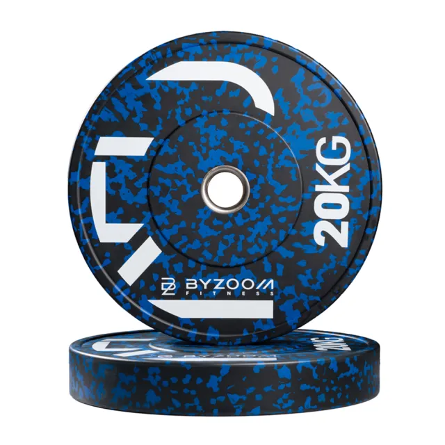 【BYZOOM FITNESS】power series 迷彩橡膠重量槓片套組(5-25KG)奧林匹克包膠槓片/彩色槓片