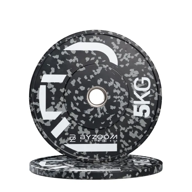 【BYZOOM FITNESS】power series 迷彩橡膠重量槓片套組(5-25KG)奧林匹克包膠槓片/彩色槓片