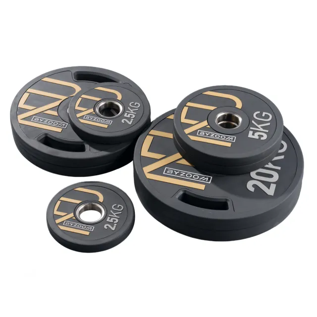 【BYZOOM FITNESS】power series 橡膠重量槓片-黑20kg（2入）奧林匹克包膠槓片