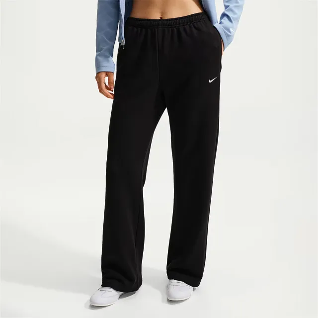 【NIKE 耐吉】As W Nk Stdo Flc Lw Mr Std Oh 女款 黑色 中腰 直筒 長褲 IM8107-001