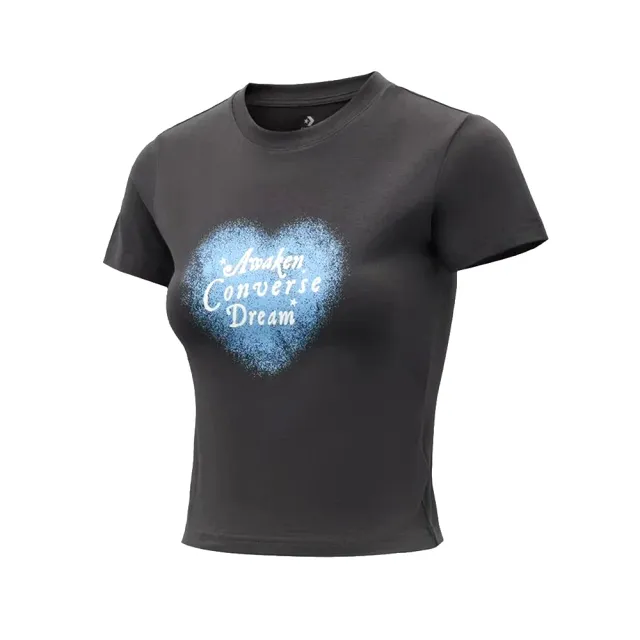 【CONVERSE】Tee 短袖 女款 黑色 印花 T恤 運動 休閒 WCK097-GDA