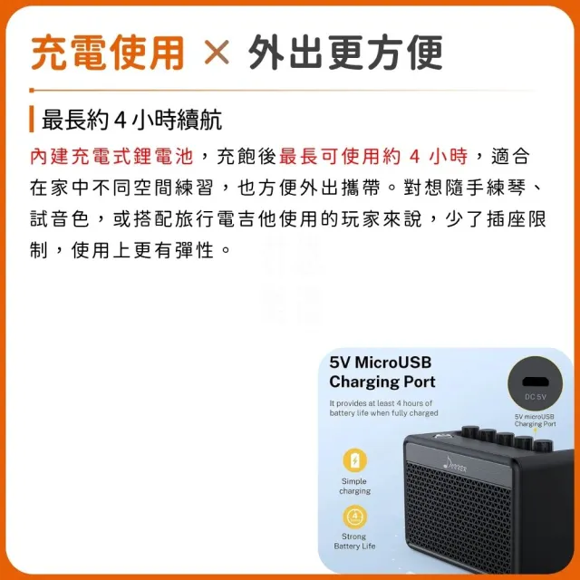 【Donner】DA-10 充電式電吉他迷你音箱/極簡不凡(DA10 樂器音箱 音響 喇叭 桌上型音箱 Amp 攜帶)