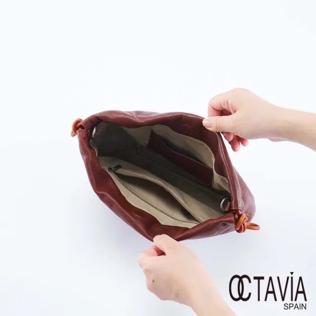 【OCTAVIA 8】雙11 真皮-  頭層牛皮雲朵磁吸束口肩背小包- 二色可選