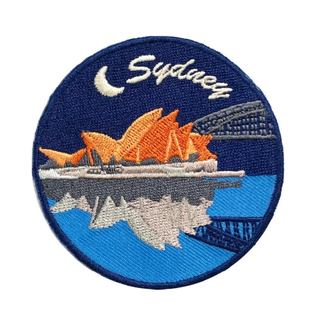 【A-ONE 匯旺】澳洲 雪梨夜景 布藝皮夾 皮包 手機 刺繡貼布 電繡貼 背膠補丁 刺繡士氣章(NO.172)