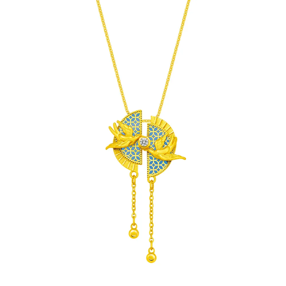 【Just Gold 鎮金店】華韻 Oriental Grace．圓舞 黃金吊墜(不含鍊)