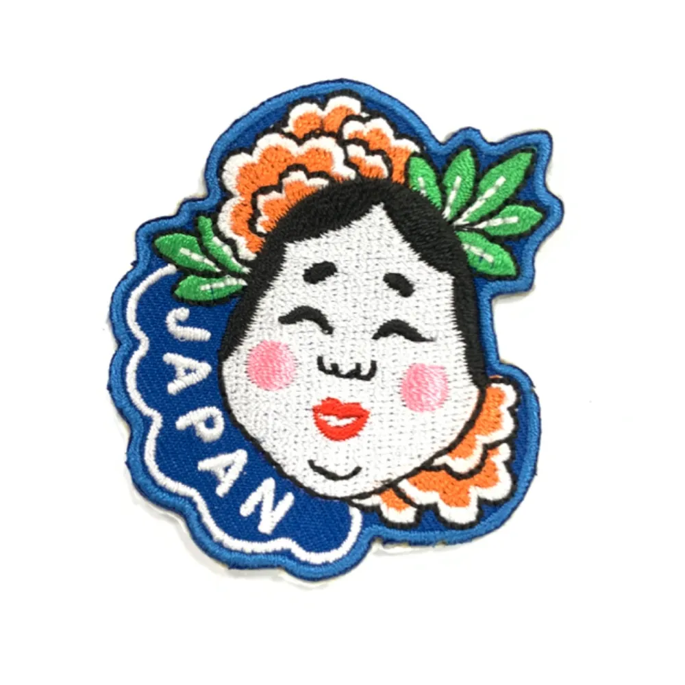 【A-ONE 匯旺】日本Q版 白臉能面具 地標熨燙刺繡背膠補丁 袖標 布標 布貼 補丁 貼布繡 臂(NO.197)