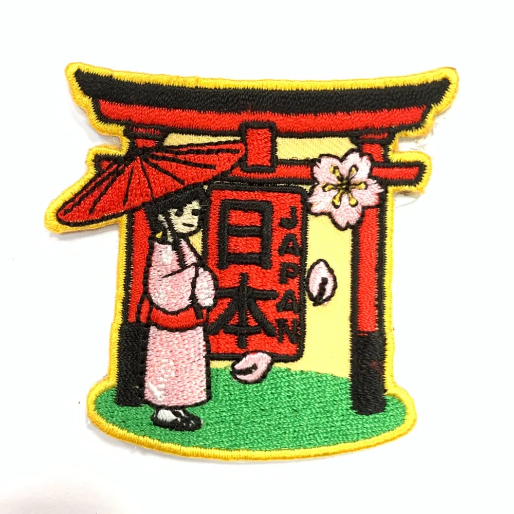 【A-ONE 匯旺】日本Q版 鳥居 皮夾 皮包 手機 刺繡貼布 電繡貼 背膠補丁標熨燙刺繡士氣章(NO.198)