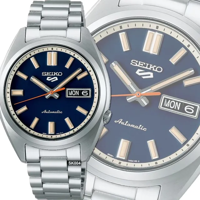 【SEIKO 精工】5 SPORTS系列 SNXS懷舊機械錶37.4㎜藍面款 SK004(SRPK87K1/4R36-15M0B)