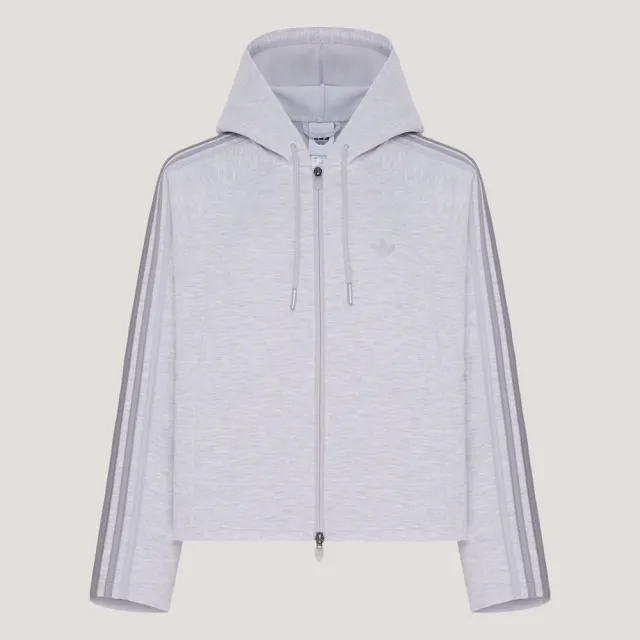 【adidas 愛迪達】ORIGINALS SPORT 連帽外套 LD8334 女款CLIMACOOL寬鬆休閒運動外套 灰色調
