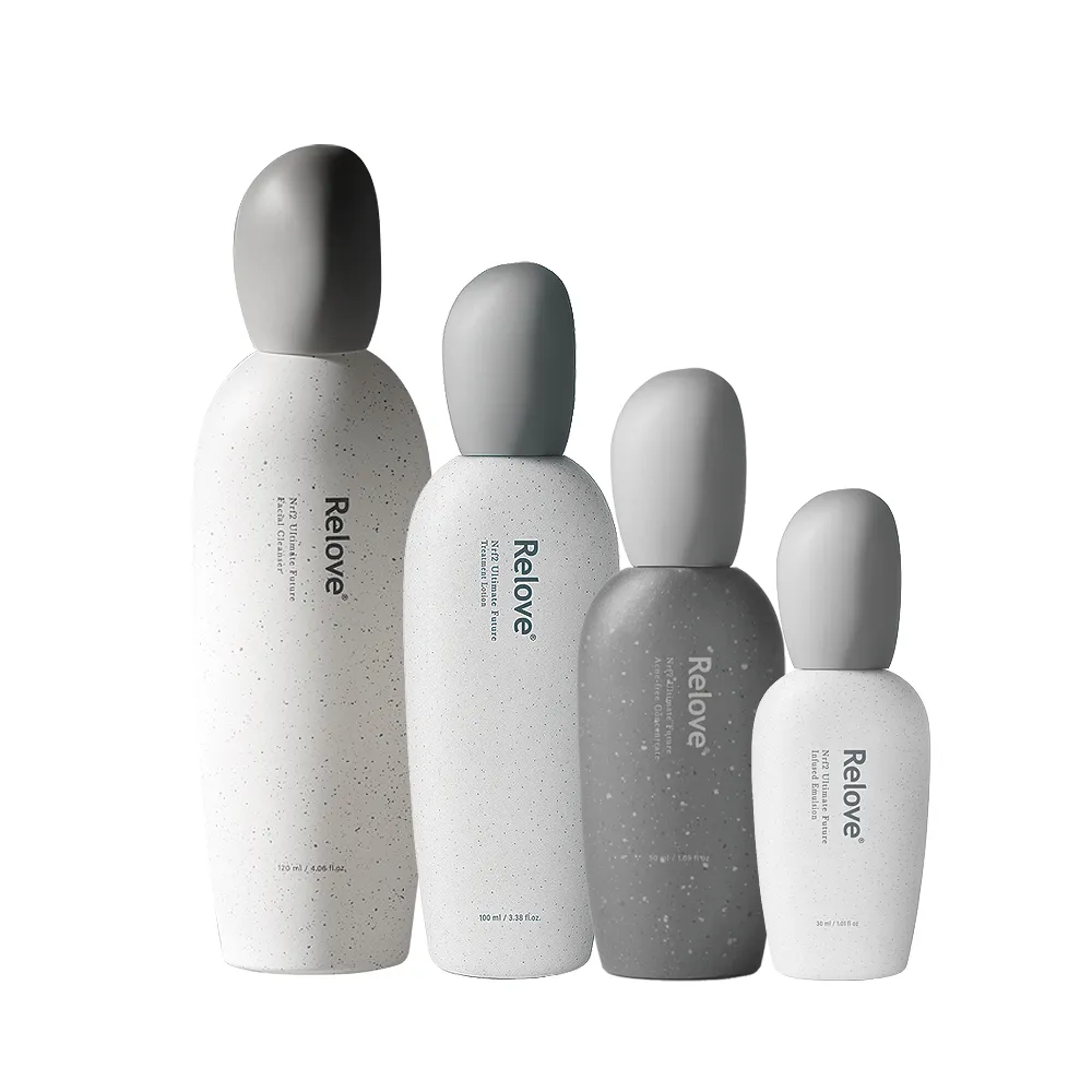 【Relove官方直營】全酵肌泌外泌體淨膚零痘調理4件組(潔顏露120ml+嫩皮水100ml+零痘濃萃50ml+玻色因乳30ml)