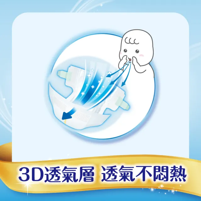 【滿意寶寶】瞬潔乾爽紙尿褲NB56片x4包/箱(黏貼/尿布)