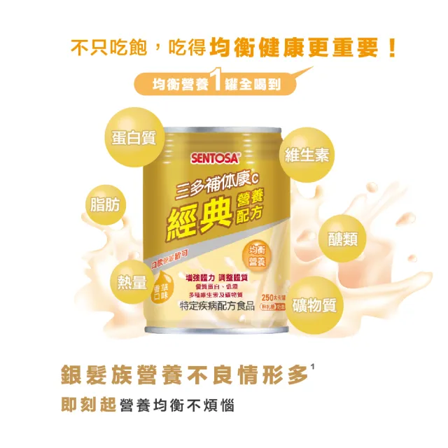【SENTOSA 三多】補体康C經典營養配方240mlx24罐*3箱