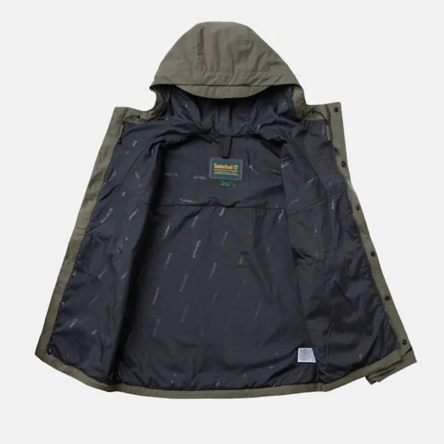 【Timberland】男款褐綠色寬版Utility防水外套(0YHF7AIE)