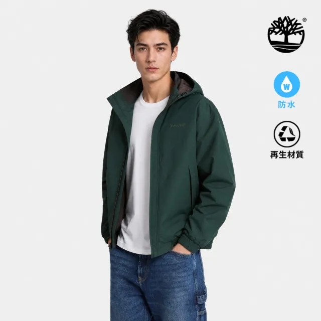【Timberland】男款灰綠色寬版防水保暖飛行外套(A5SGPEA1)