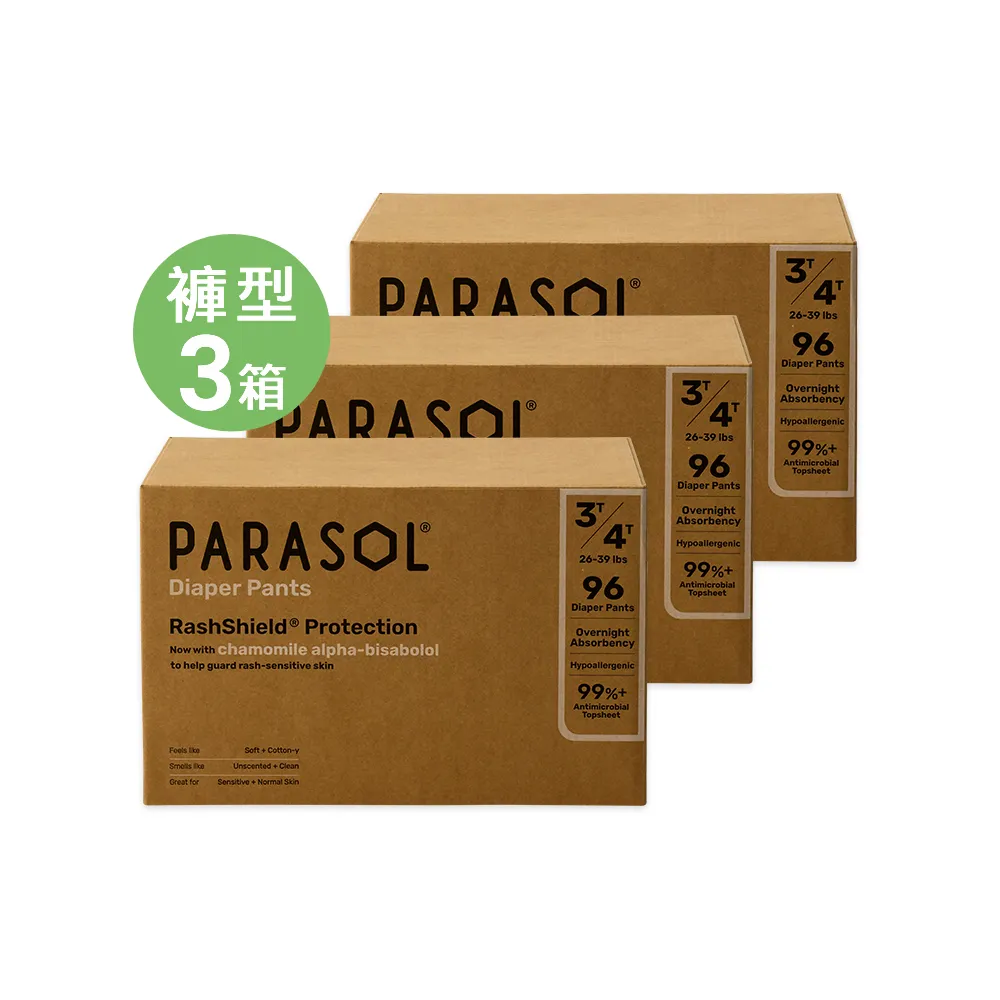 【PARASOL】總代理｜進化版_Clear+Dry 新科技水凝果凍褲 囤貨箱購3箱組 褲型尿布L-XXL(2包/箱)