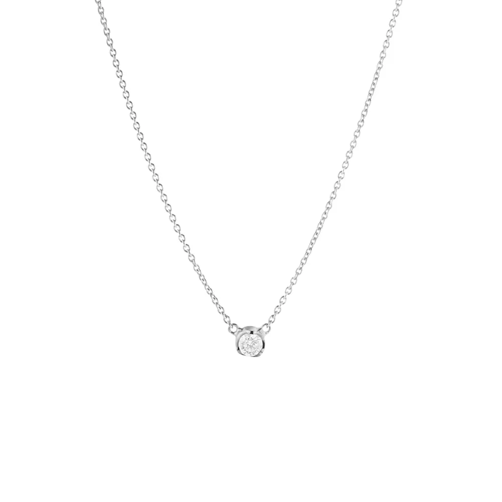 【Georg Jensen 喬治傑生】SIGNATURE DIAMONDS 項鍊 (18K白金 鑽石)