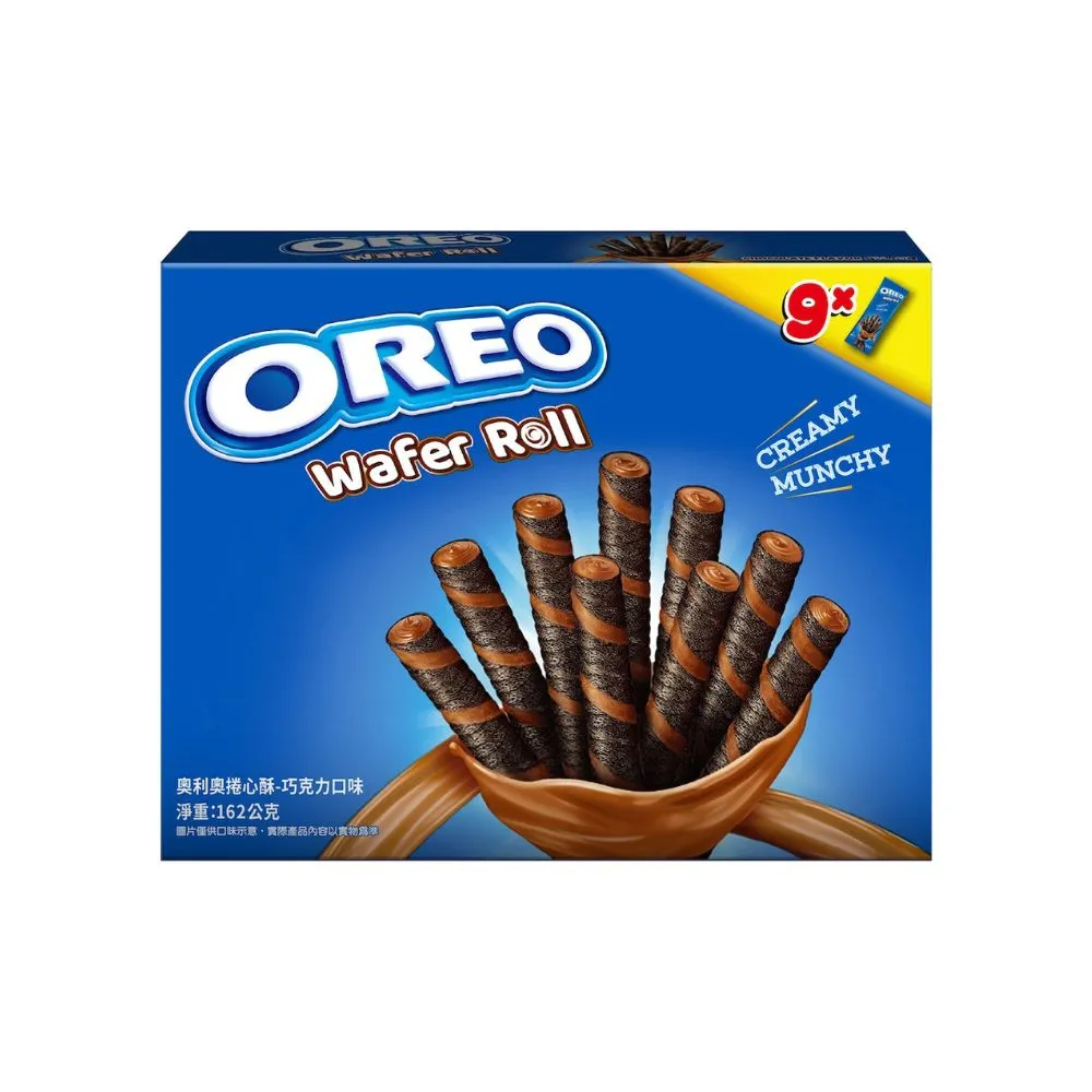 【OREO 奧利奧】奧利奧捲心酥 量販盒 162g(香草/巧克力)_中元 拜拜 普渡