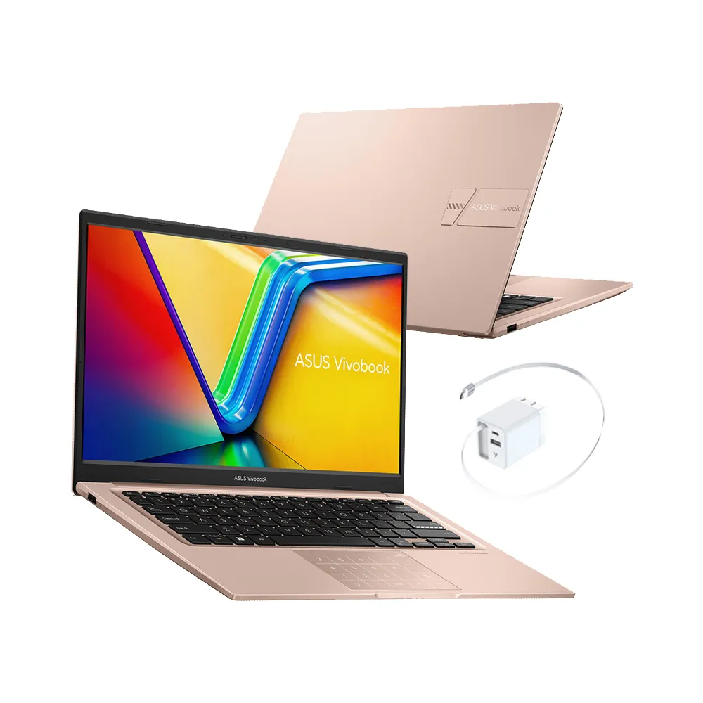 【ASUS 華碩】65W手機充電組★14吋輕薄Core 7 16G筆電(VivoBook X1404VA/Core7-150U/16G/512G SSD/W11)