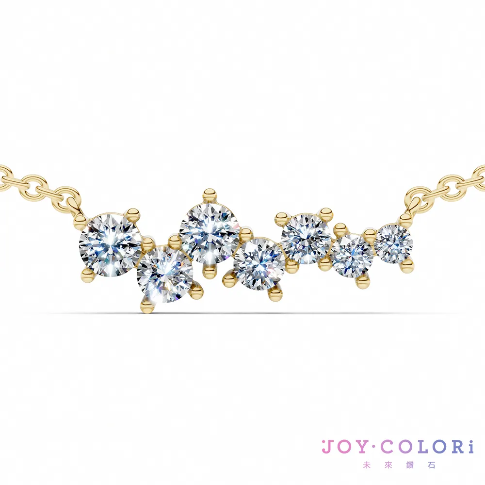 【JOY COLORi 未來鑽石】10K金 鑽石項鍊(培育鑽石 林間流光 NN0136LG)