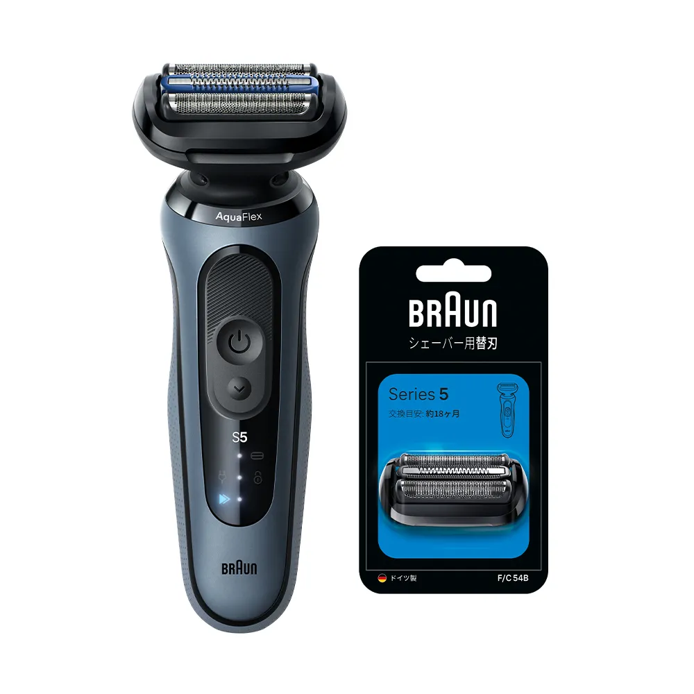 【BRAUN 百靈】質感續航組◆新5系PRO電鬍刀+刀頭刀網組(53-A12000s+54B)