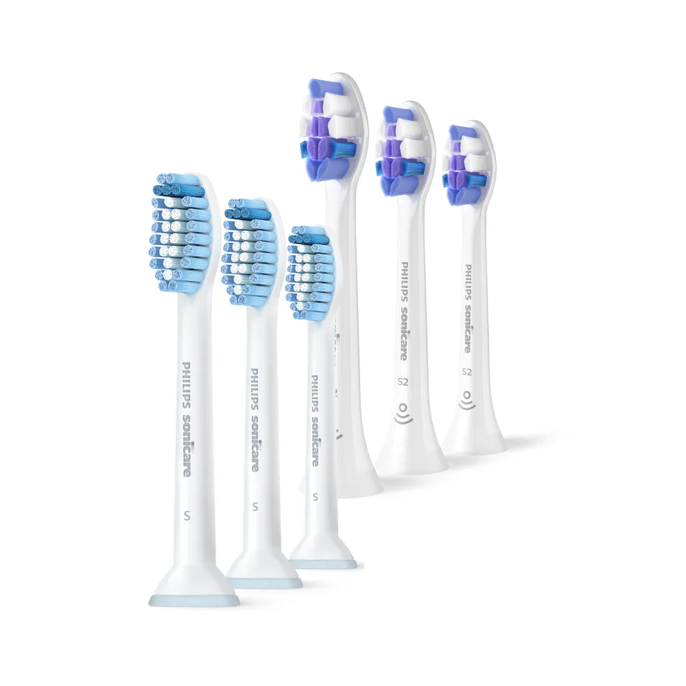 【Philips 飛利浦】HX6053 Sonicare S2/S超細抗敏刷頭3入組 (0.1mm極細毛/10倍清潔/官方直營)