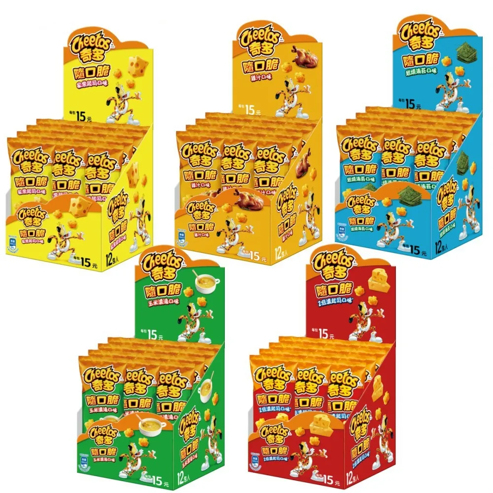 【cheetos 奇多】奇多隨口脆系列(28gx12包)X4盒(家常起司/雞汁/玉米濃湯/海苔/2倍濃起司)