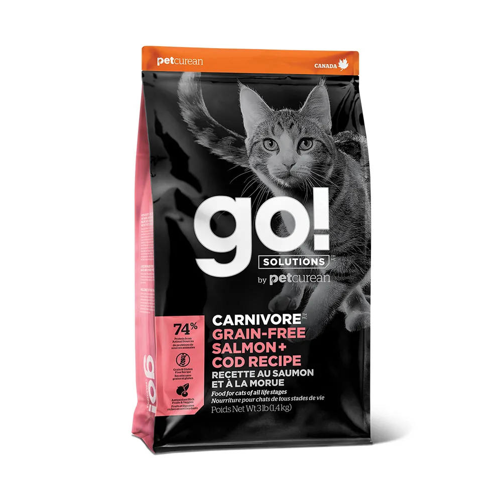 【Go!】海洋鮭鱈 8磅 貓咪高肉量系列 低碳水無穀天然糧(貓糧 護毛 貓飼料 全齡貓 寵物食品)