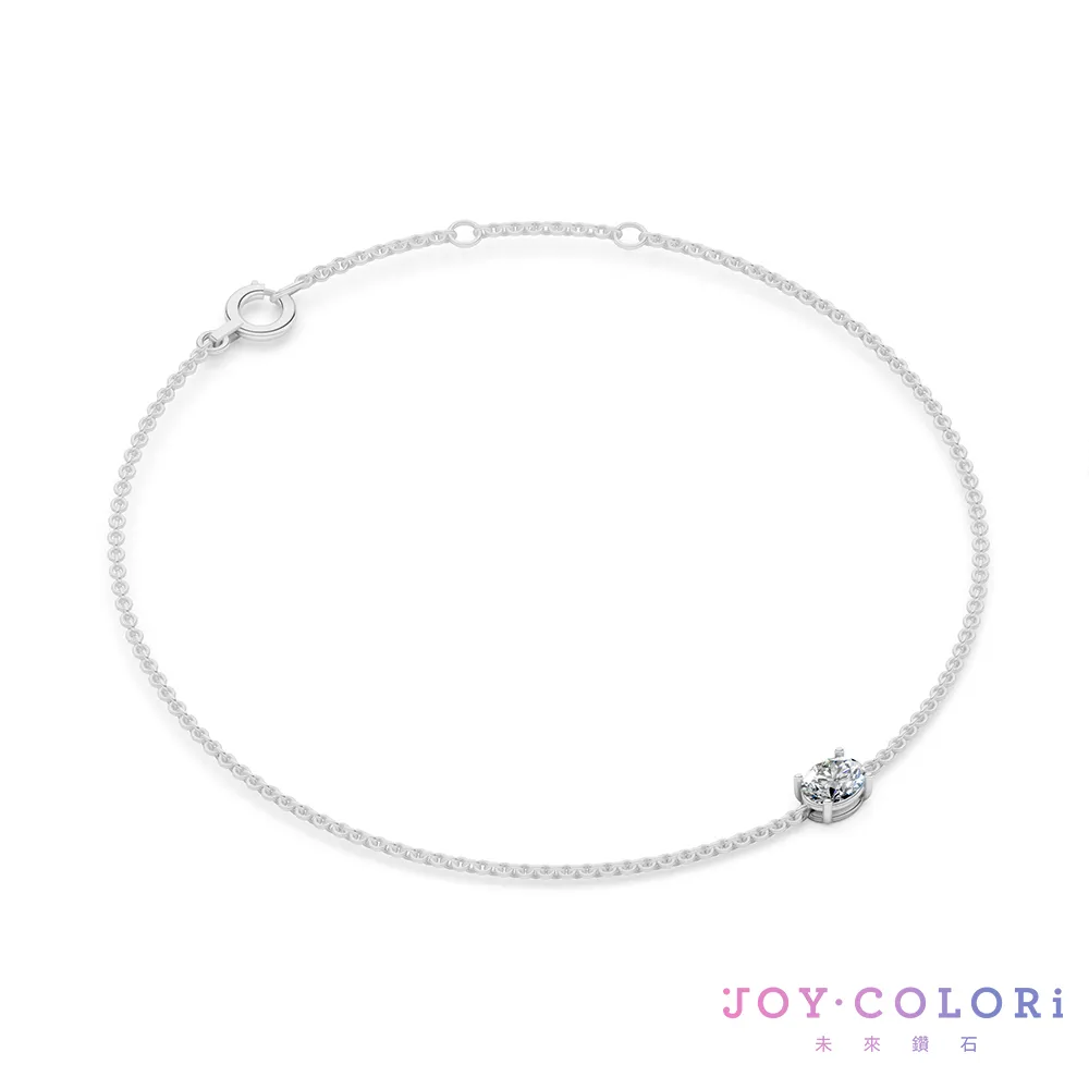 【JOY COLORi 未來鑽石】PT950鉑金 18分橢圓鑽手鍊(培育鑽石 流光 BR8043OBLG)