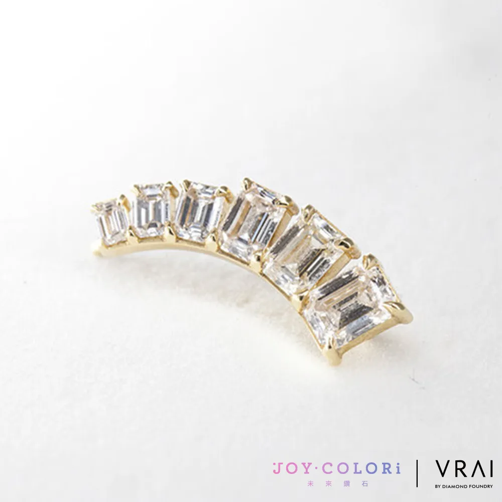 【JOY COLORi 未來鑽石】18K金 鑽石耳環 單邊(VRAI 雅典娜 紅毯鑽石耳環 ES2155LG)