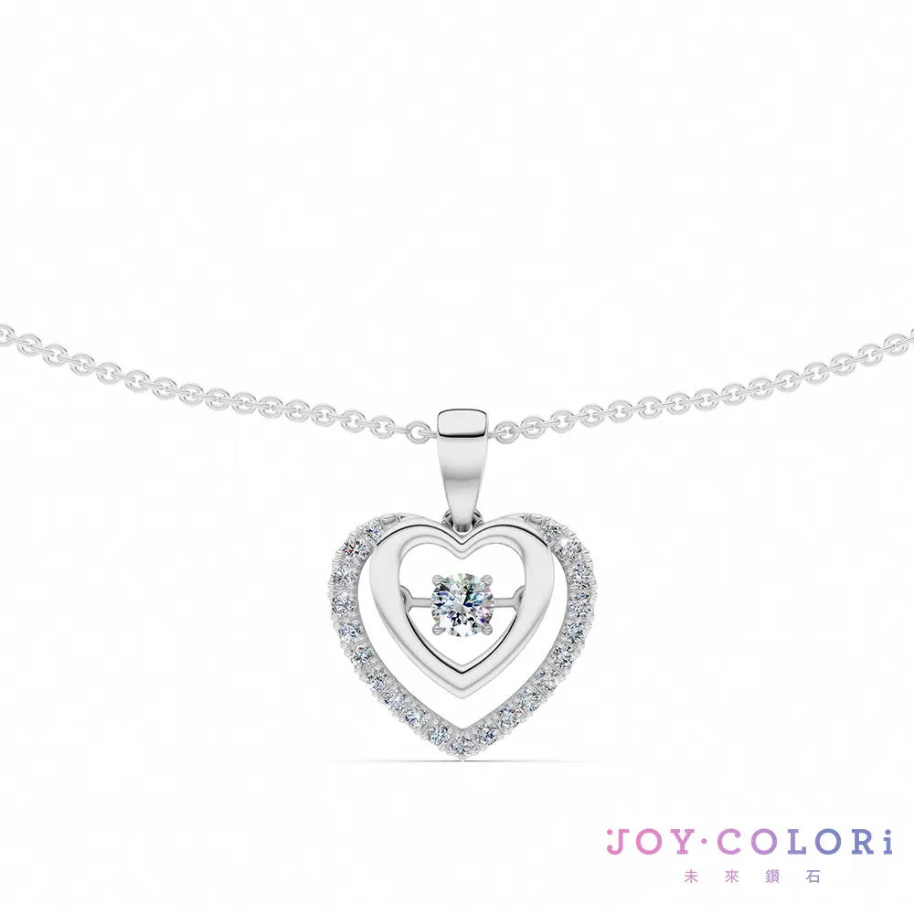 【JOY COLORi 未來鑽石】PT950鉑金 鑽石項鍊(培育鑽石 森心之光 NN0140LG)