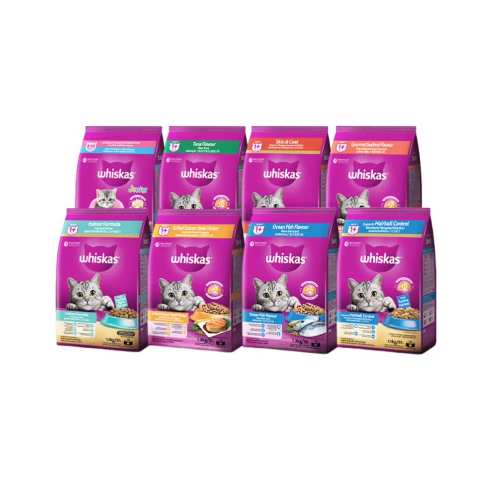 【Whiskas 偉嘉】貓乾糧 1.1kg/1.2kg*3入 寵物/貓飼料/貓食