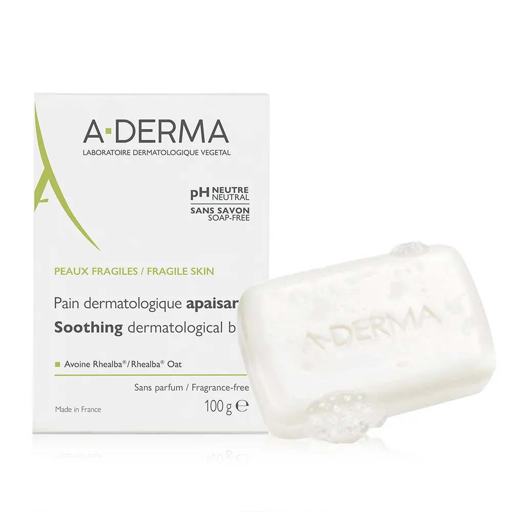 【A-DERMA 艾芙美】官方直營 燕麥非皂性潔膚皂100g(舒緩乾燥肌膚 / 弱敏肌適用)
