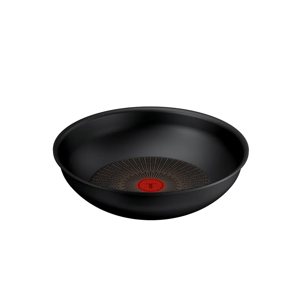 【Tefal 特福】精悍巧變精靈系列28CM不沾鍋小炒鍋-熔岩黑(適用電磁爐)