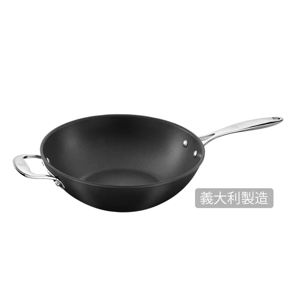 【ZWILLING 德國雙人】FORTE義大利製Ti-X不沾鈦炒鍋30cm/無蓋(德國雙人牌集團官方直營)