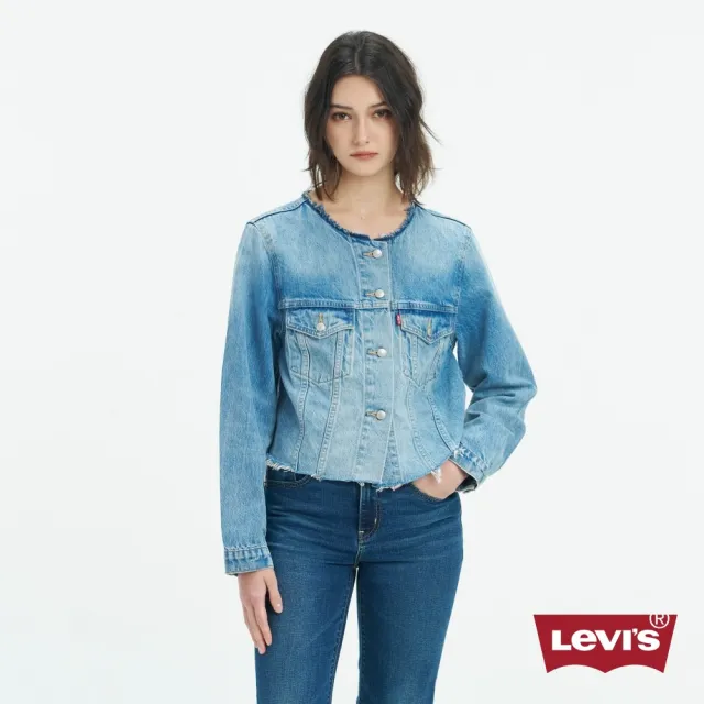 【LEVIS】女款 牛仔外套 短版外套 女生外套 熱賣單品 001C1-0000