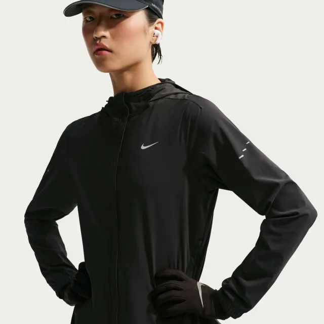 【NIKE 耐吉】外套 女 運動連帽外套 防潑水 AS W NK SWIFT RPL PKBL JKT 黑 HQ0651-010 (3S5072)