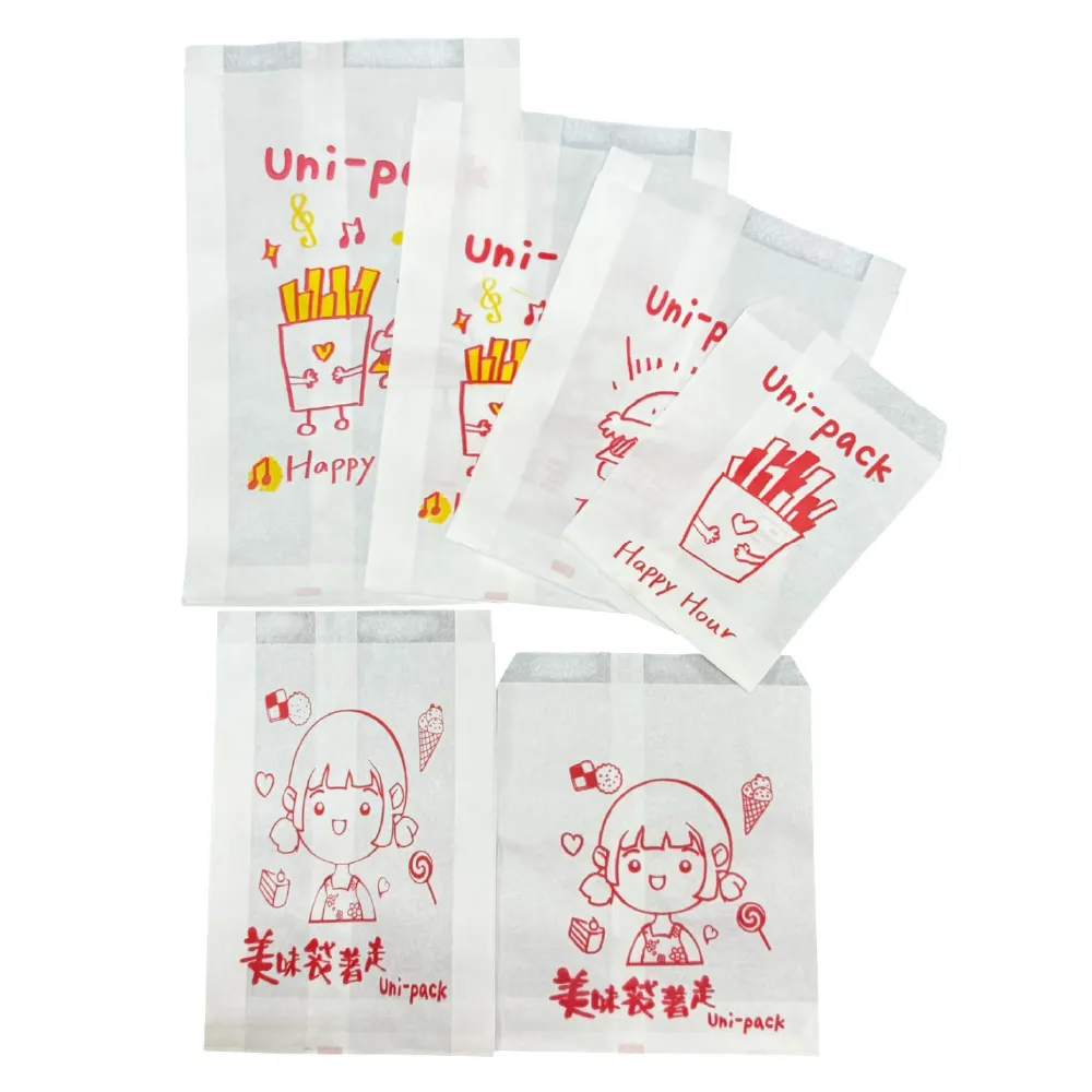 【CLEAN 克林】平口油耐袋 Uni-Pack 50入/包 兩款(瞇瞇兔推薦 防油紙袋 MIT台灣製造 攤販必備 早餐店必備)