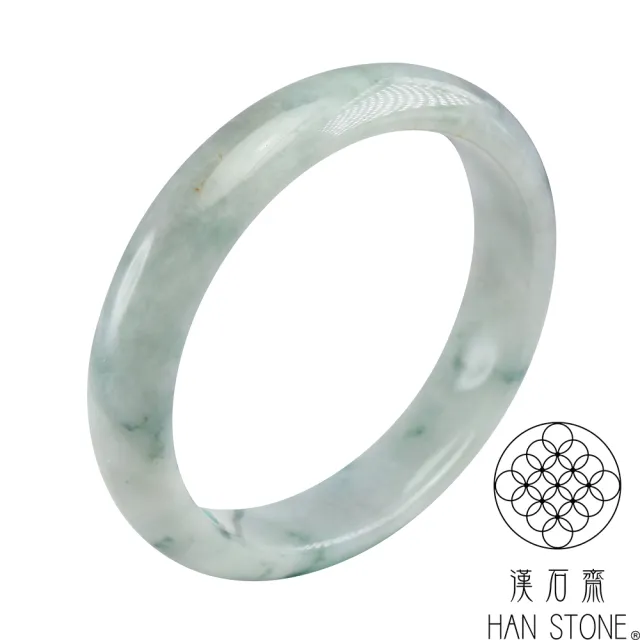【漢石齋】天然翡翠A貨 貴妃鐲手鐲玉鐲 糯種飄花(手圍17.7+16/ 版寬11.8mm)