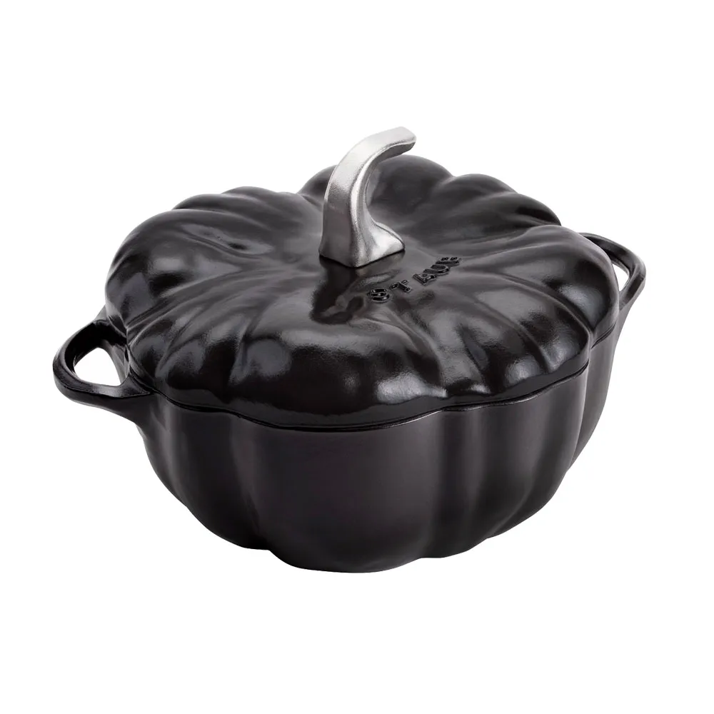 【STAUB】南瓜造型琺瑯鑄鐵鍋24cm-黑色(德國雙人牌集團官方直營)