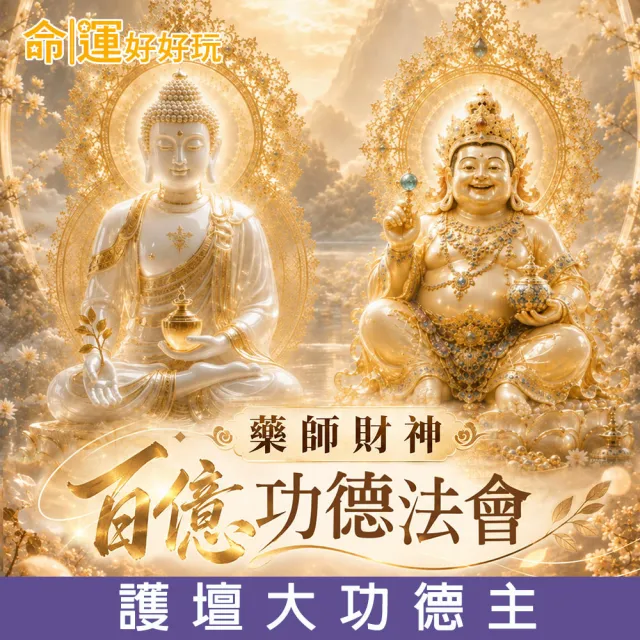 【命運好好玩】2026藥師財神•百億加持法會(護壇大功德主)-收單日10/30(護佑安康/守護平安/財運亨通)