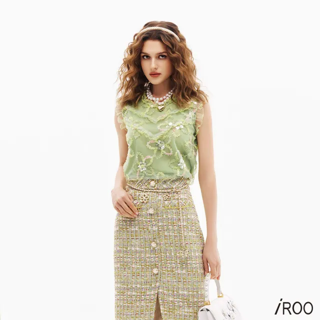 【iROO】五彩壓花亮片背心