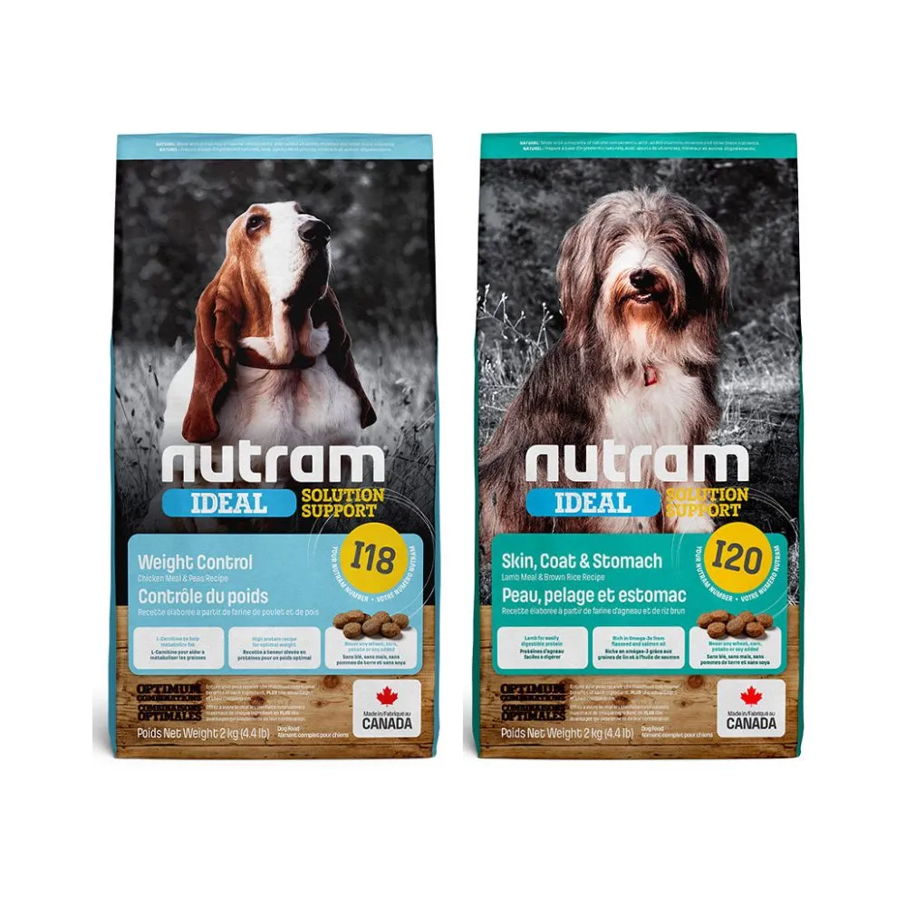 【Nutram 紐頓】I18/I20無穀專業理想系列狗飼料 2kg/4.4lb(雞肉/羊肉、狗糧)