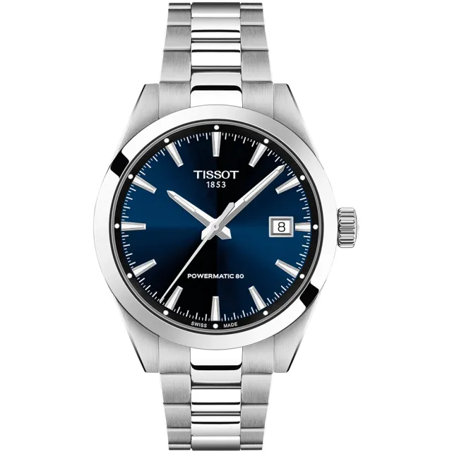 【TISSOT 天梭】紳士時尚80小時動力儲存機械錶-38mm 雙11 送禮(T1658071104100)