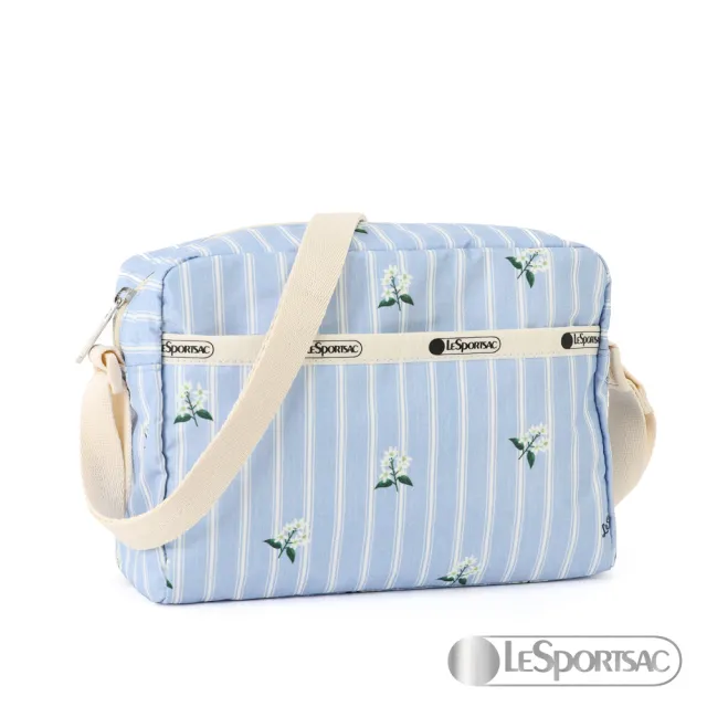 【Lesportsac】側背隨身包(藍調花語)