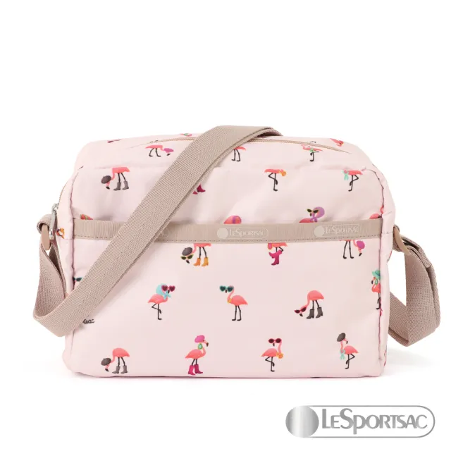 【Lesportsac】側背隨身包(粉漾火鶴)