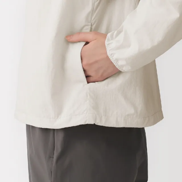 【MUJI 無印良品】女撥水加工可攜式風衣外套(象牙白/灰白/黑色/煙燻粉)