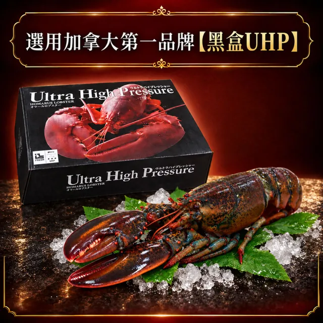 【優鮮配】高壓波士頓龍蝦 500GX4尾/UHP黑盒/波龍第一品牌/HPP高壓殺菌 /蝦肉不黏殼