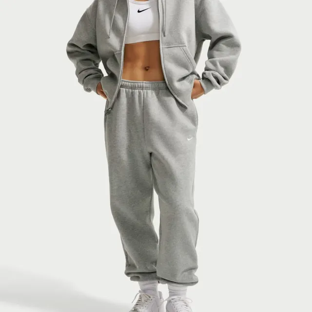 【NIKE 耐吉】AS W NK STDO FLC MW HR OS CFF 灰色 長褲 運動棉褲 女款 休閒褲 IM8075-063