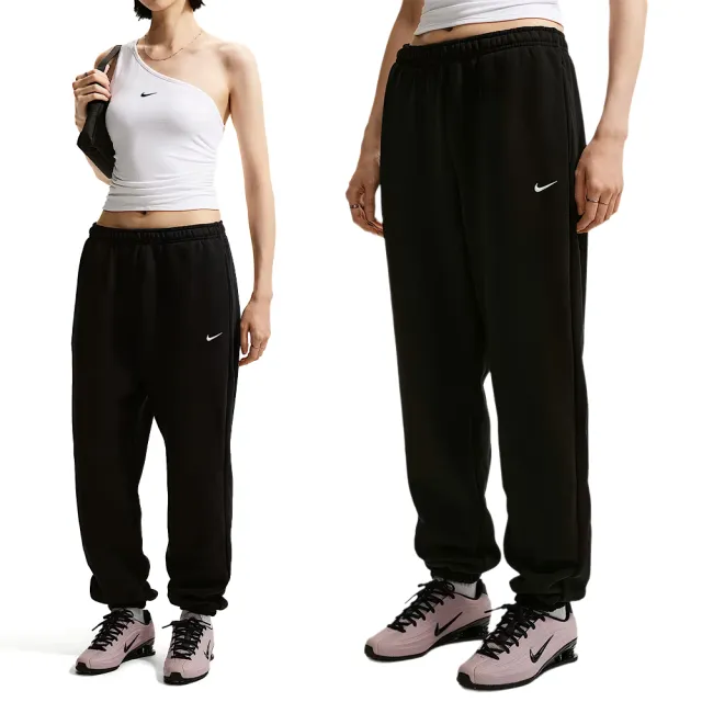 【NIKE 耐吉】As W Nk Stdo Flc Mw Hr Os Cff 長褲 女款 黑色 IM8075-001